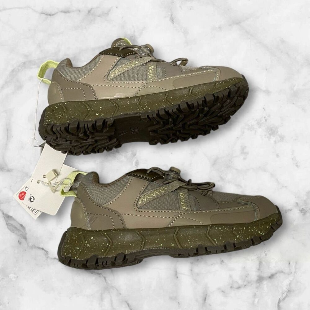 Zara Baby Hiking Trainers Shoes Khaki Green Size 25 100% Cotton Insole - Picture 7 of 8
